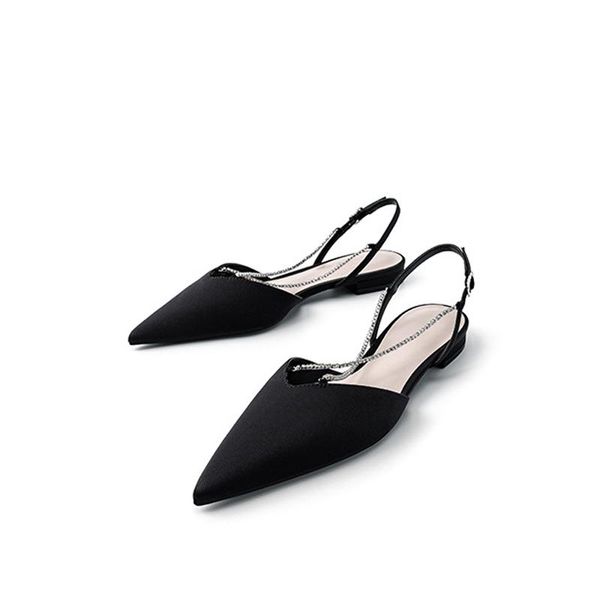 summer pointed toe ladies sandals with rhinestone chain fashion buckle strap rubber sole women casual flat shoes, Black
summer pointed toe ladies sandals with rhinestone chain fashion buckle strap rubber sole women casual flat shoes, Black
