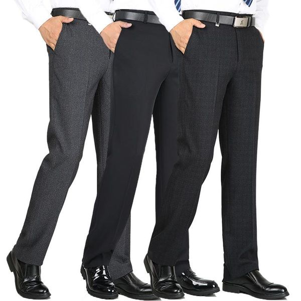 men's suits & blazers thick suit pants men business casual dress trousers autumn winter straight high wasit formal large size wash wear, White;black
men's suits & blazers thick suit pants men business casual dress trousers autumn winter straight high wasit formal large size wash wear, White;black