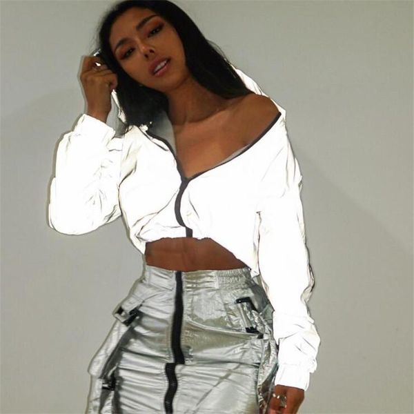 women's hoodies & sweatshirts 2021 spring reflective female jacket casual sport hooded short coat women crop casaco feminino manteau fe, Black
women's hoodies & sweatshirts 2021 spring reflective female jacket casual sport hooded short coat women crop casaco feminino manteau fe, Black