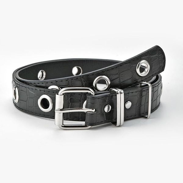 ke meiqi ladies casual punk full hole black belt with chain decorative eyelet pin buckle female designer luxury belts, Black;brown
ke meiqi ladies casual punk full hole black belt with chain decorative eyelet pin buckle female designer luxury belts, Black;brown