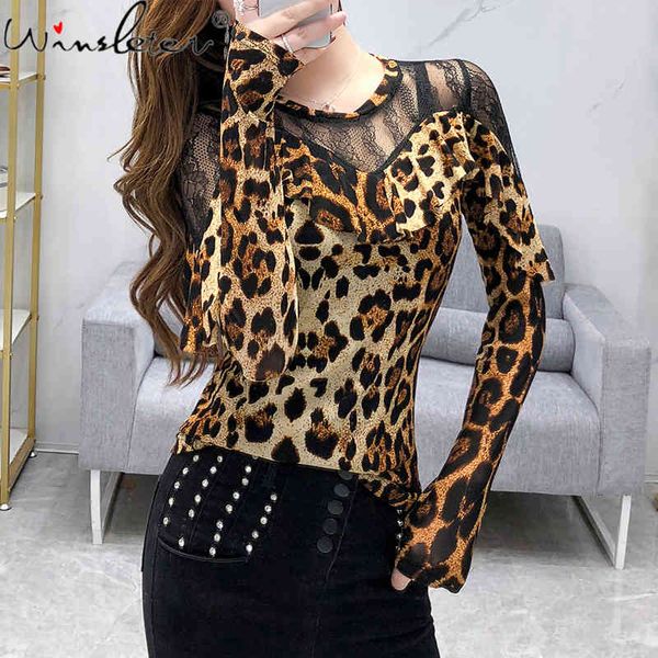 women's t-shirt fall winter european clothes t-shirt ruffles print leopard patchwork lace women ropa mujer long sleeve t, White
women's t-shirt fall winter european clothes t-shirt ruffles print leopard patchwork lace women ropa mujer long sleeve t, White