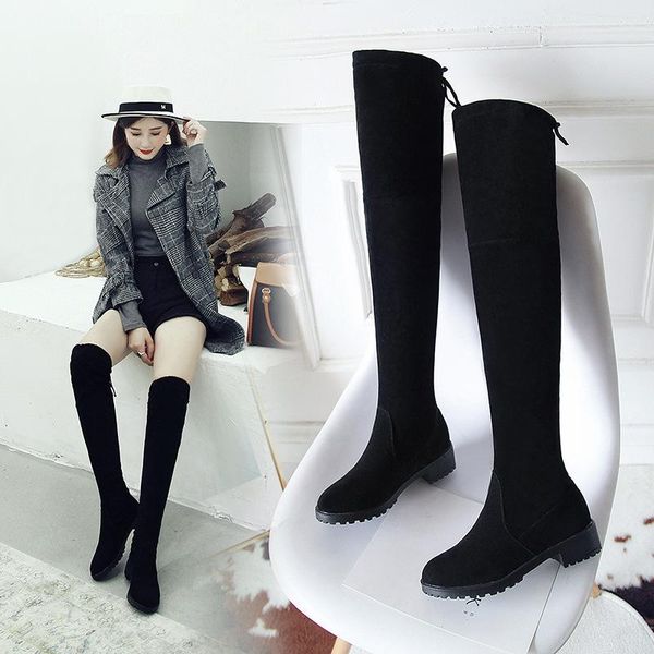 boots thigh high female winter women over the knee flat stretch fashion shoes black 34--41 riding bootsa1-42 
boots thigh high female winter women over the knee flat stretch fashion shoes black 34--41 riding bootsa1-42