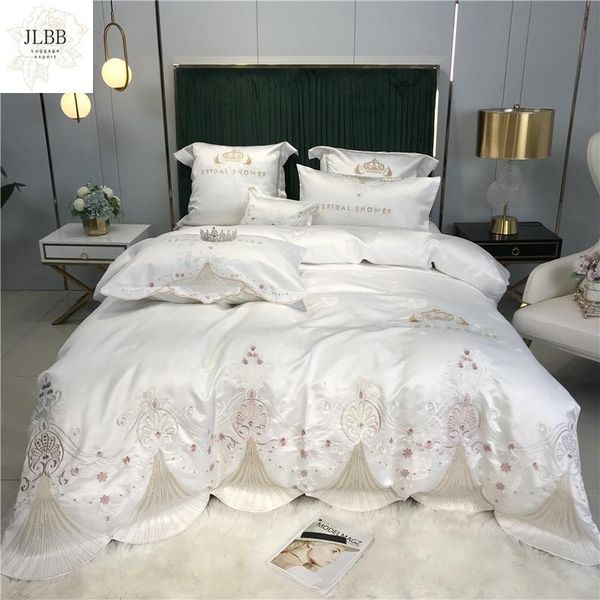 bedding sets premium crown embroidery satin like silk cotton white gray blue pink set duvet cover bed linen fitted sheet pillowcases
bedding sets premium crown embroidery satin like silk cotton white gray blue pink set duvet cover bed linen fitted sheet pillowcases