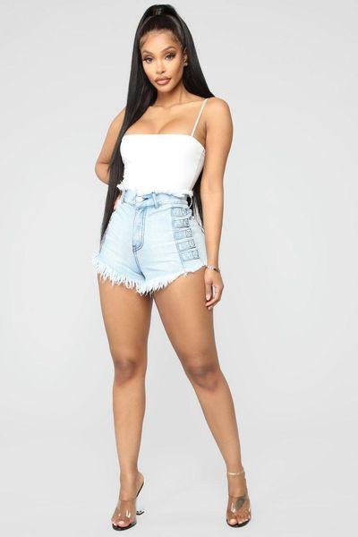 fashion denim shorts summer mid-waist pants ripped cuffs bleached zipper cotton jean women women's jeans, Blue
fashion denim shorts summer mid-waist pants ripped cuffs bleached zipper cotton jean women women's jeans, Blue