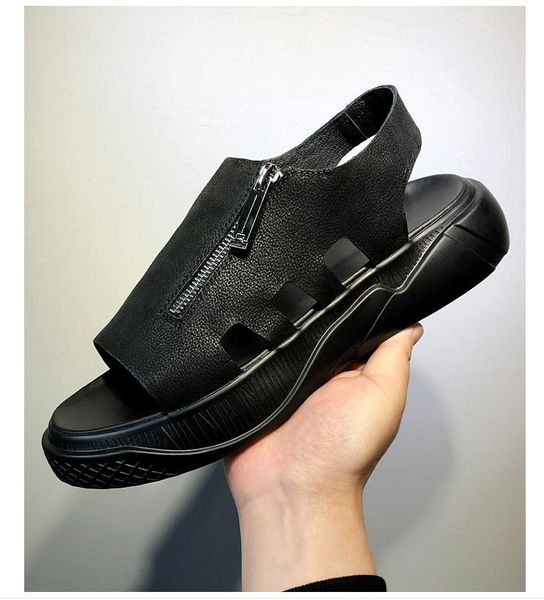 sandals youth trend men fashion thick bottom genuine leathe rome personality beach flat comfortable breathable, Black
sandals youth trend men fashion thick bottom genuine leathe rome personality beach flat comfortable breathable, Black