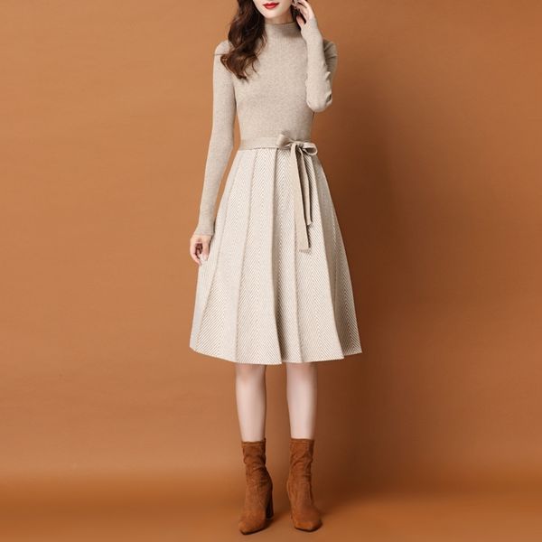 autumn winter women pleated hem striped printed sweater dress famale long sleeve turtleneck lady office knitted with belt 210603, Black;gray
autumn winter women pleated hem striped printed sweater dress famale long sleeve turtleneck lady office knitted with belt 210603, Black;gray