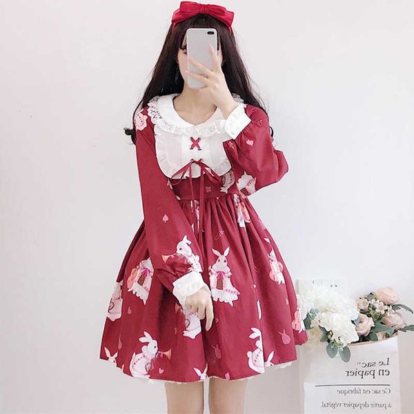 women's t-shirt japanese soft girl rabbit print kawaii women lace peter pan collar lace-up ruffle lolita long sleeve g0ia, White
women's t-shirt japanese soft girl rabbit print kawaii women lace peter pan collar lace-up ruffle lolita long sleeve g0ia, White