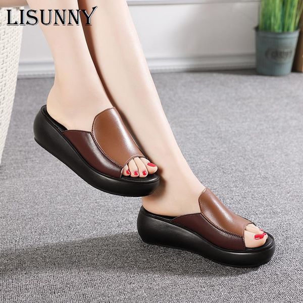 slippers lisunny woman platform flip flops 2021 summer women genuine leather slipper high heel shoes, Black
slippers lisunny woman platform flip flops 2021 summer women genuine leather slipper high heel shoes, Black