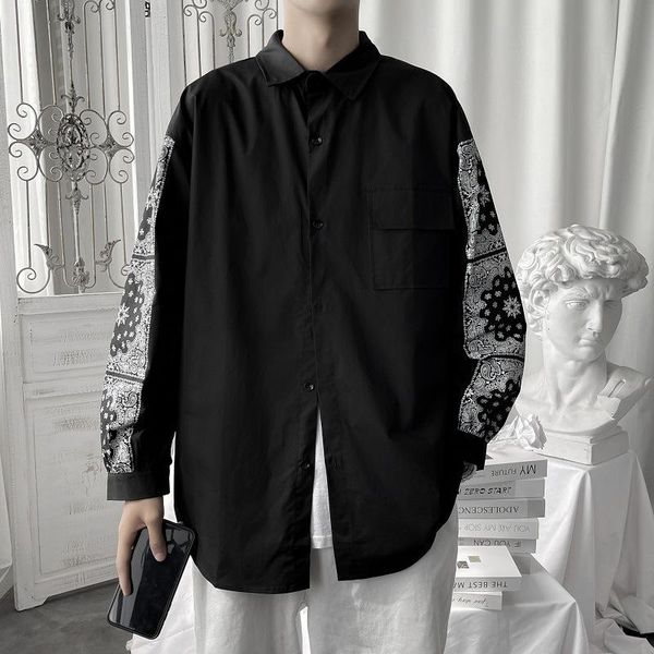 men's casual shirts black long sleeve shirt for men spring blouse vintage clothes korean fashion clothing streetwear collared cardigan, White;black
men's casual shirts black long sleeve shirt for men spring blouse vintage clothes korean fashion clothing streetwear collared cardigan, White;black