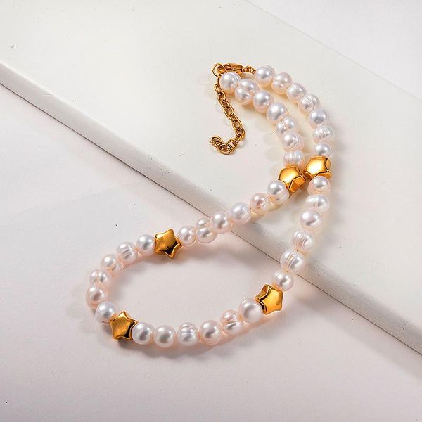 chokers baoyan vintage freshwater pearl necklace luxury natural bead with lock star zircon charm choker party for ladies, Golden;silver
chokers baoyan vintage freshwater pearl necklace luxury natural bead with lock star zircon charm choker party for ladies, Golden;silver