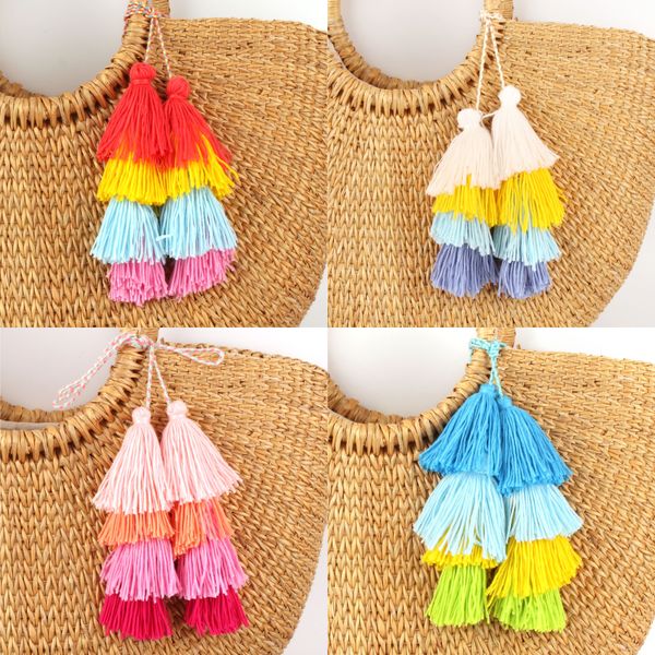 1pc bohemian pure handmade layered boho multicolor tassel adjustable pendant keychains women bag accessories car trinket keyring, Silver
1pc bohemian pure handmade layered boho multicolor tassel adjustable pendant keychains women bag accessories car trinket keyring, Silver