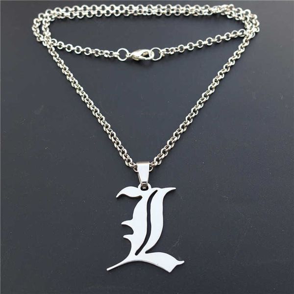 12 pieces death note double l yagami non-mainstream stainlsteel necklace smart anime letter jewelry o link chain black cord x0707, Silver
12 pieces death note double l yagami non-mainstream stainlsteel necklace smart anime letter jewelry o link chain black cord x0707, Silver