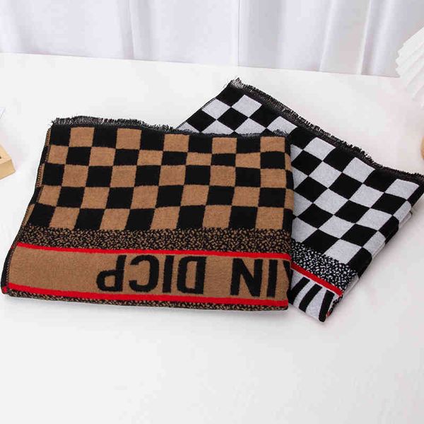 the new design autumn winter versatile chessboard female black and white grid couple bib korean letter shawl, Blue;gray
the new design autumn winter versatile chessboard female black and white grid couple bib korean letter shawl, Blue;gray
