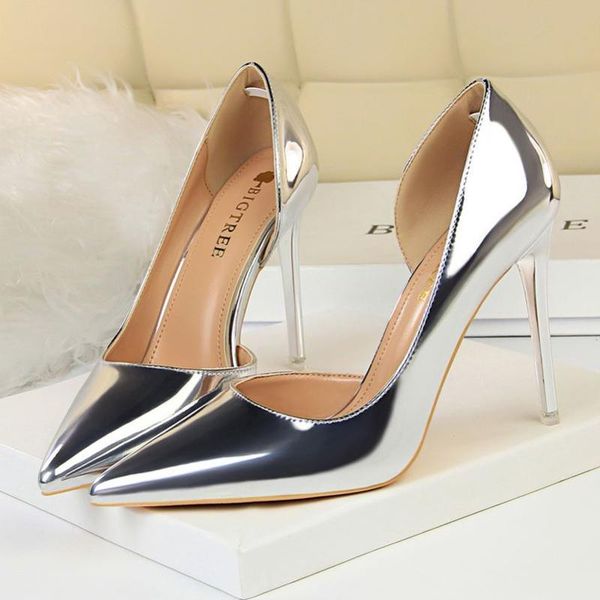 dress shoes bigtree women heels luxury patent leather pump stiletto high ladies sliver gold pointed toe wedding, Black
dress shoes bigtree women heels luxury patent leather pump stiletto high ladies sliver gold pointed toe wedding, Black