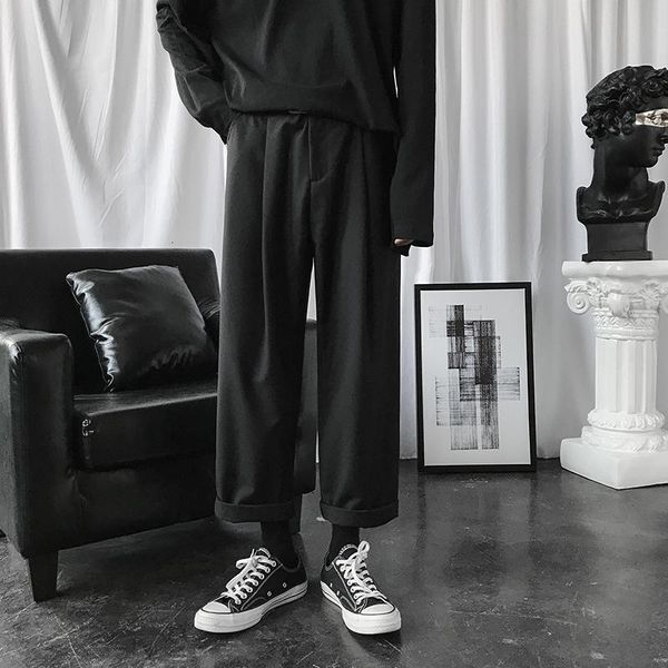 men's pants autumn suit fashion solid color business casual trousers man streetwear wild hip hop loose straight male, Black
men's pants autumn suit fashion solid color business casual trousers man streetwear wild hip hop loose straight male, Black