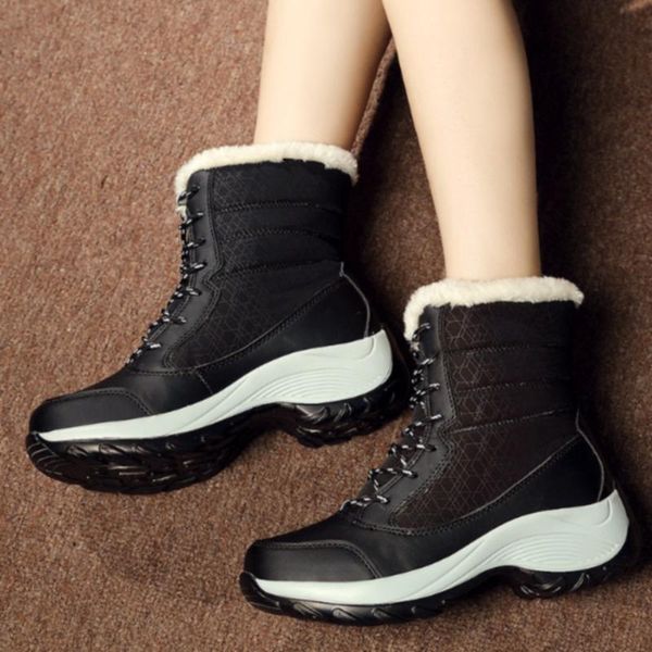 boots women winter keep warm quality mid-calf snow ladies lace-up comfortable waterproof booties chaussures femme, Black
boots women winter keep warm quality mid-calf snow ladies lace-up comfortable waterproof booties chaussures femme, Black