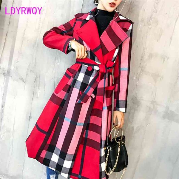 thickened autumn and winter women's lapels in the long simple color matching retro plaid coat temperament windbreaker 210914, Tan;black
thickened autumn and winter women's lapels in the long simple color matching retro plaid coat temperament windbreaker 210914, Tan;black