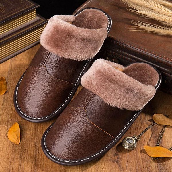 slippers 2021 genuine cow leather women home warm thick plush slides couples indoor non-slip soft shoes men winter house, Black
slippers 2021 genuine cow leather women home warm thick plush slides couples indoor non-slip soft shoes men winter house, Black