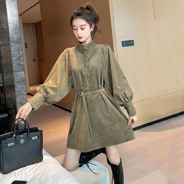 casual dresses women 's dress 2021 spring and autumn half-high collar long sleeves belt single-breasted loose corduroy, Black;gray
casual dresses women 's dress 2021 spring and autumn half-high collar long sleeves belt single-breasted loose corduroy, Black;gray