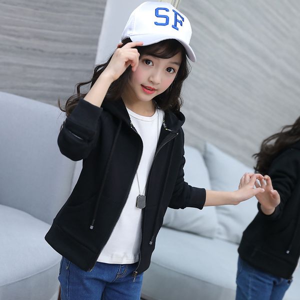 Solid Hooded Unisex Childrens Coats 4-13 years old Spring and Autumn Zipper Kids Clothes Casual Boys and Girls Clothes, Black
Solid Hooded Unisex Childrens Coats 4-13 years old Spring and Autumn Zipper Kids Clothes Casual Boys and Girls Clothes, Black
