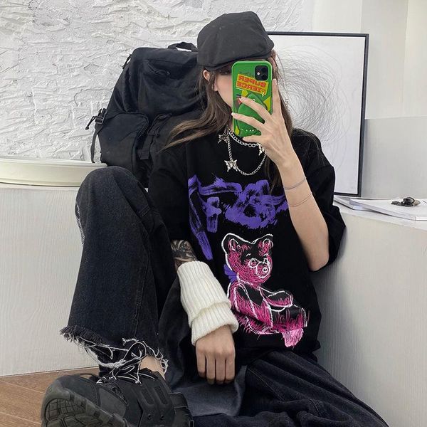 women's t-shirt black japan bear tshirt streetwear female summer harajuku amine girl casual women half sleeve tee oversized shirts, White
women's t-shirt black japan bear tshirt streetwear female summer harajuku amine girl casual women half sleeve tee oversized shirts, White