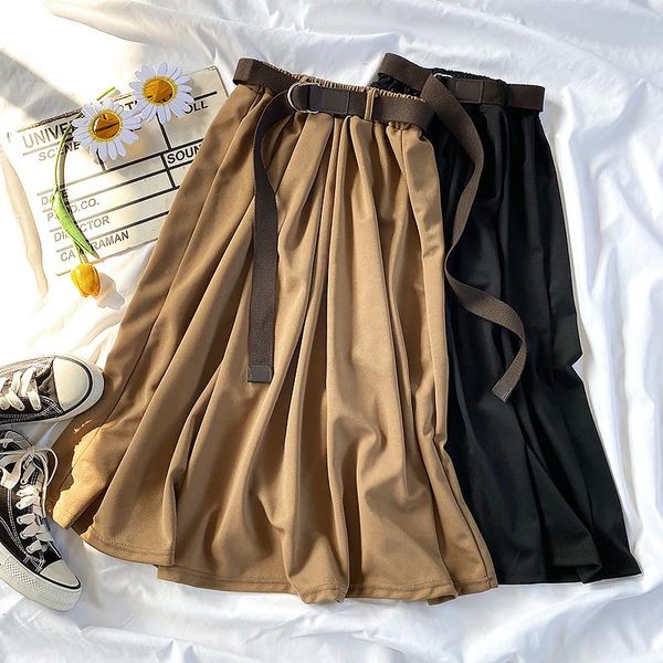 skirts hong kong flavor girl high waist elastic meat drape solid color a- shaped umbrella skirt spring long belt, Black
skirts hong kong flavor girl high waist elastic meat drape solid color a- shaped umbrella skirt spring long belt, Black