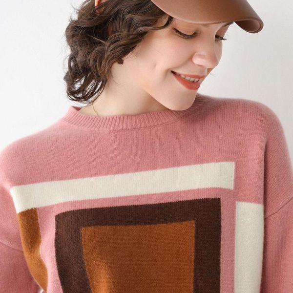 women's sweaters 100%wool o- neck color matching cashmere sweater short pullover thick loose wool autumn and winter, White;black
women's sweaters 100%wool o- neck color matching cashmere sweater short pullover thick loose wool autumn and winter, White;black