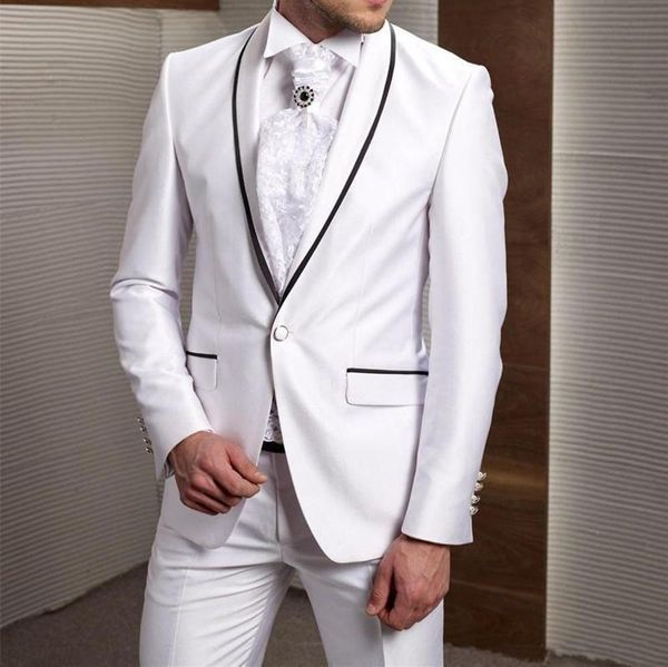 white slim fit men suits wedding black edge groom tuxedos 2 pieces (jacket+pants) groomsman man blazer men's & blazers, White;black
white slim fit men suits wedding black edge groom tuxedos 2 pieces (jacket+pants) groomsman man blazer men's & blazers, White;black