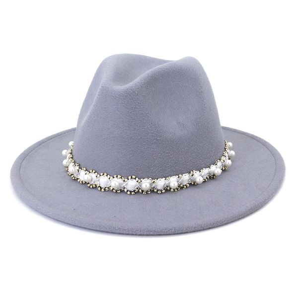 spring and autumn french style wool felt fedora hat with pearl women sweet wind hepburn wide brim dress hat, Blue;gray
spring and autumn french style wool felt fedora hat with pearl women sweet wind hepburn wide brim dress hat, Blue;gray