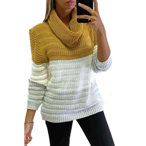 2021 autumn knitwear three color splicing round neck casual sweater top, White;black
2021 autumn knitwear three color splicing round neck casual sweater top, White;black