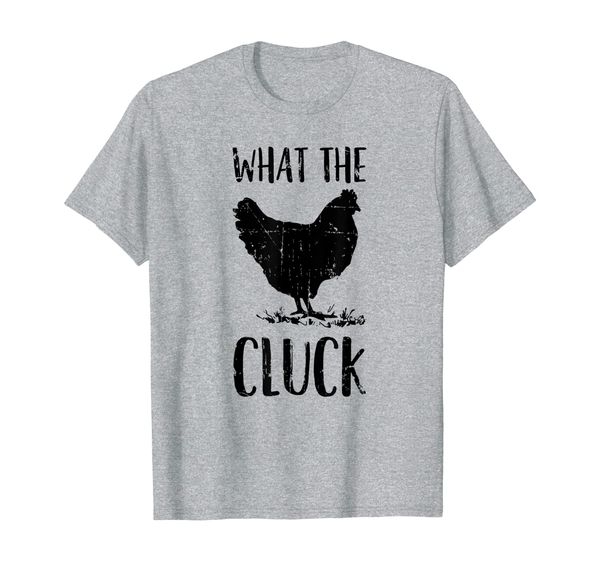 what the cluck - funny gift chicken farmer - chicken t-shirt, White;black