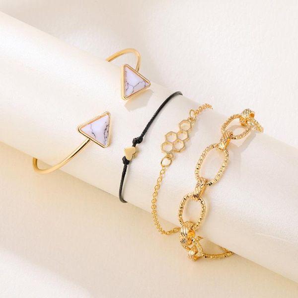link, chain european and american creative retro love hand rope jewelry with marble bracelet set 4-piece for women wholesale, Black
link, chain european and american creative retro love hand rope jewelry with marble bracelet set 4-piece for women wholesale, Black