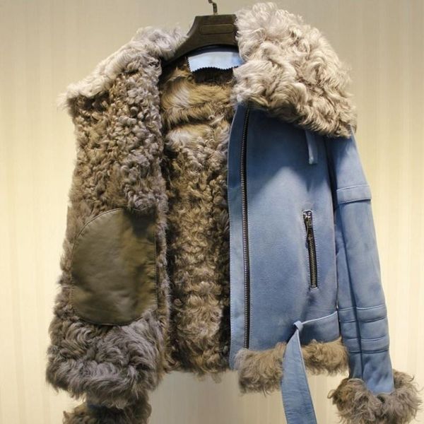 women's fur & faux double-faced biker jackets women luxury real sheep coat female winter warm fashion vintage zipper jacket, Black
women's fur & faux double-faced biker jackets women luxury real sheep coat female winter warm fashion vintage zipper jacket, Black