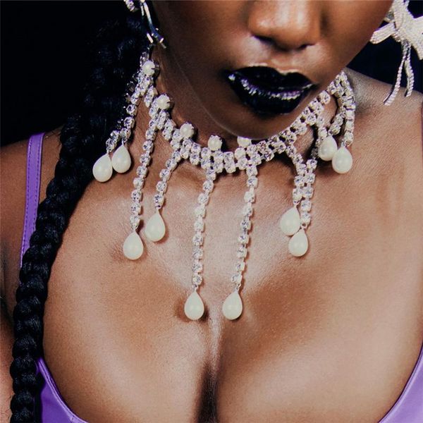 chokers ethnic long tassel choker necklace rhinestone jewelry for women bohemian geometric crystal statement collar with pearls, Golden;silver
chokers ethnic long tassel choker necklace rhinestone jewelry for women bohemian geometric crystal statement collar with pearls, Golden;silver