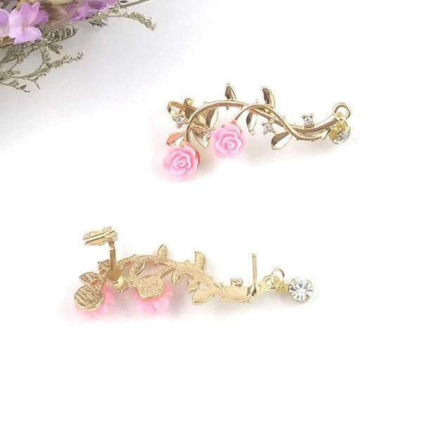 pair elegant flower shape crystal jewelry earrings for women rhinestone left ear accessories cuff clip gold color stud, Golden;silver
pair elegant flower shape crystal jewelry earrings for women rhinestone left ear accessories cuff clip gold color stud, Golden;silver
