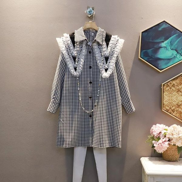 casual dresses superaen lace sailor collar plaid shirt autumn loose plus size a-line dress for women, Black;gray
casual dresses superaen lace sailor collar plaid shirt autumn loose plus size a-line dress for women, Black;gray