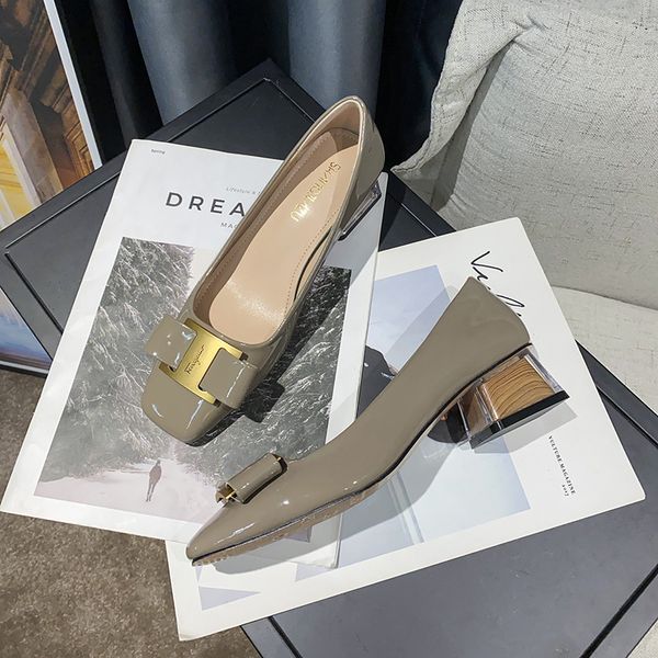 new shallow mouth metal square buckle single shoes solid color comfortable thick heel high heels gentle middle heel square toe shoes outlet, Black
new shallow mouth metal square buckle single shoes solid color comfortable thick heel high heels gentle middle heel square toe shoes outlet, Black