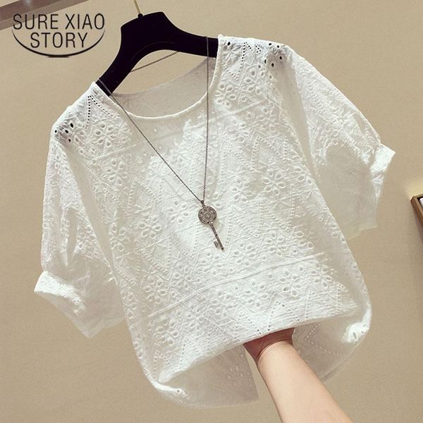 women's blouses & shirts 2021 south korea loose hollow shirt summer solid color lace women short sleeves blusas mujer de moda 15379, White
women's blouses & shirts 2021 south korea loose hollow shirt summer solid color lace women short sleeves blusas mujer de moda 15379, White