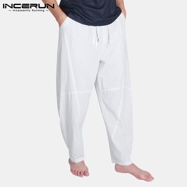 men's pants stylish pantalones soild color well fitting simple trousers cotton casual streetwear tapered wide-leg s-5xl incerun, Black 
men's pants stylish pantalones soild color well fitting simple trousers cotton casual streetwear tapered wide-leg s-5xl incerun, Black
