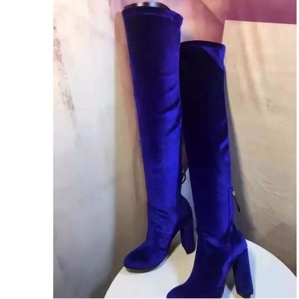 boots fashion women over knee thick heel blue red corduroy thigh long high zipper-up winter, Black
boots fashion women over knee thick heel blue red corduroy thigh long high zipper-up winter, Black