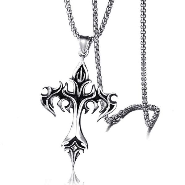 pendant necklaces flame retro cross men's necklace european and american fashion wild creative amulet lucky punk lady, Silver
pendant necklaces flame retro cross men's necklace european and american fashion wild creative amulet lucky punk lady, Silver