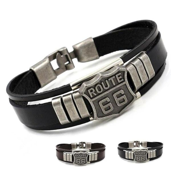 charm bracelets men's leather route 66 printed multilayer geometric bracelet, Golden;silver
charm bracelets men's leather route 66 printed multilayer geometric bracelet, Golden;silver