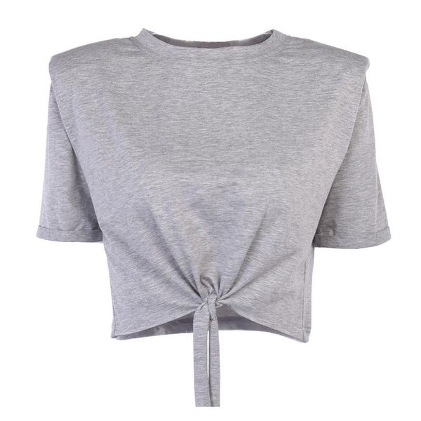 women's t-shirt fanco women shoulder pad short sleeve loose temperament female casual fashion lady knotted solid color, White
women's t-shirt fanco women shoulder pad short sleeve loose temperament female casual fashion lady knotted solid color, White