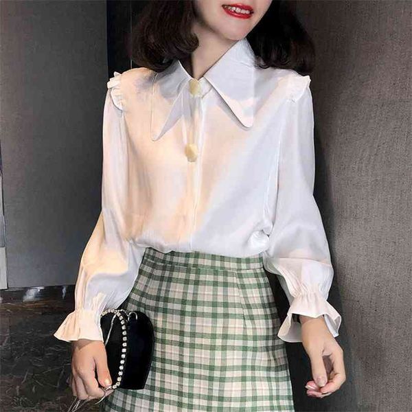 arrival autumn korea fashion women long sleeve loose shirts big turn-down collar button ol lady blouse s229 210512, White
arrival autumn korea fashion women long sleeve loose shirts big turn-down collar button ol lady blouse s229 210512, White