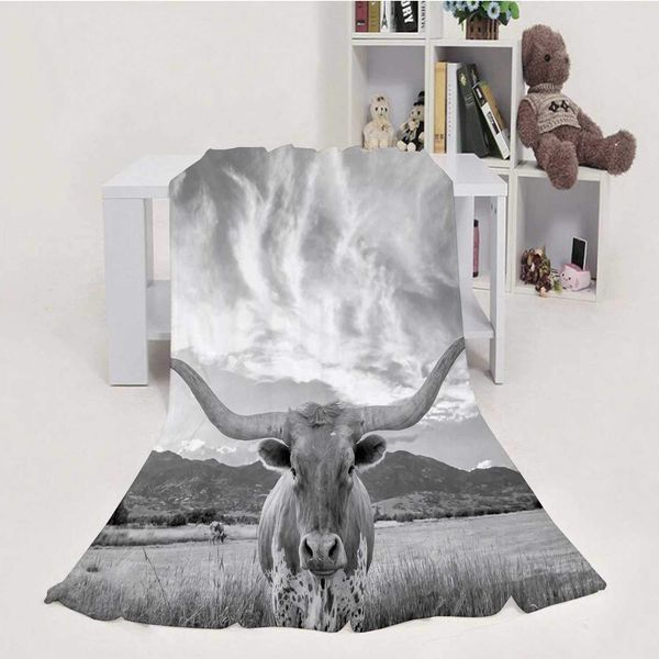Black and White Texas Longhorn Steer in Rural Utah,Flannel Fleece Throw Blanket, Weight Super Soft Cozy PBed Blanket USA.
Black and White Texas Longhorn Steer in Rural Utah,Flannel Fleece Throw Blanket, Weight Super Soft Cozy PBed Blanket USA.