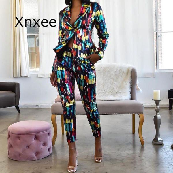 women's suits & blazers xnxee colorful print women pant blazer jacket pencil 2 piece set ol work office business, White;black
women's suits & blazers xnxee colorful print women pant blazer jacket pencil 2 piece set ol work office business, White;black