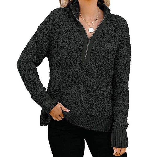 women sweater winter plus size knitted cashmere jumper warm black korean pullover fluffy casual zipper fashion famale women's sweaters, White;black
women sweater winter plus size knitted cashmere jumper warm black korean pullover fluffy casual zipper fashion famale women's sweaters, White;black