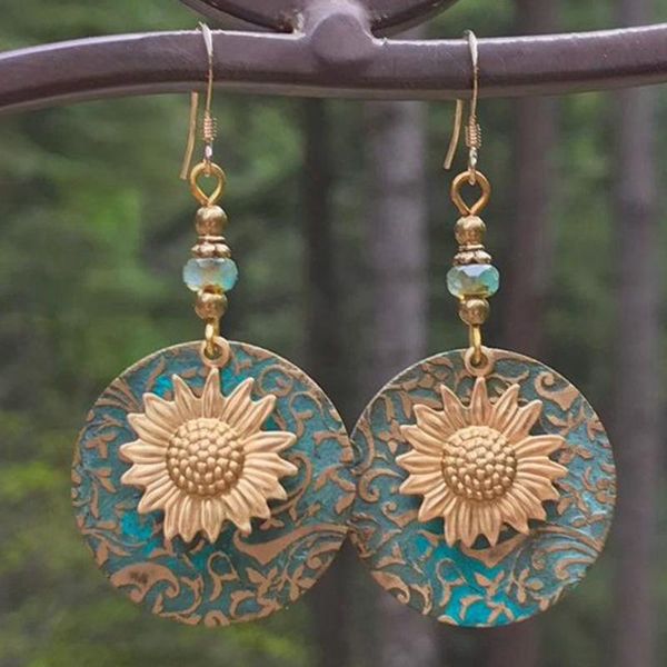 summer ladies retro color separation double sunflower delicate pattern earrings dangle & chandelier, Silver
summer ladies retro color separation double sunflower delicate pattern earrings dangle & chandelier, Silver