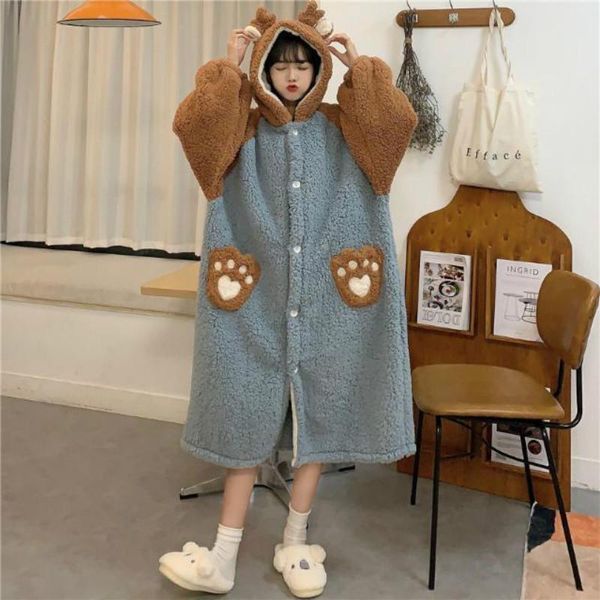 cute ladies pajamas thickened warm nightgown plus velvet sleep robe autumn and winter home service mid-length fashion women's sleepwear, Black;red
cute ladies pajamas thickened warm nightgown plus velvet sleep robe autumn and winter home service mid-length fashion women's sleepwear, Black;red