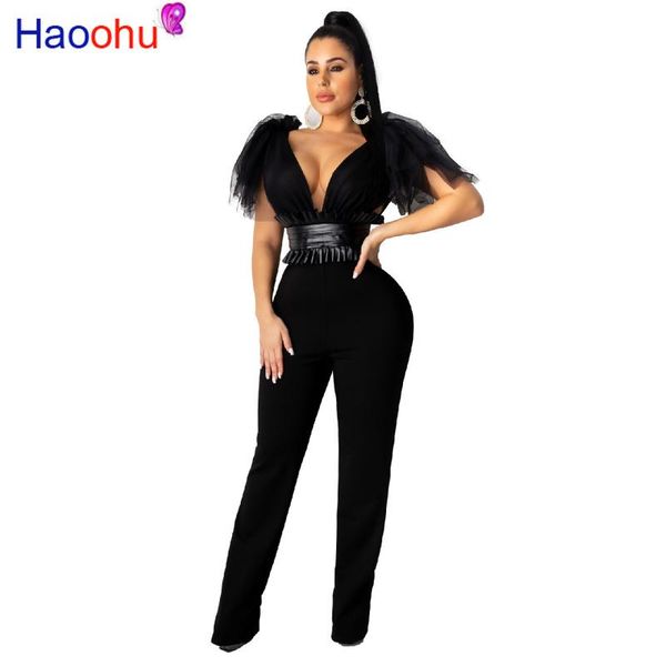 women's jumpsuits & rompers haoohu mesh sheer jumpsuit deep v neck pu belt elegant bow tie club bodysuit backless womens, Black;white
women's jumpsuits & rompers haoohu mesh sheer jumpsuit deep v neck pu belt elegant bow tie club bodysuit backless womens, Black;white